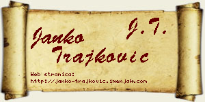Janko Trajković vizit kartica